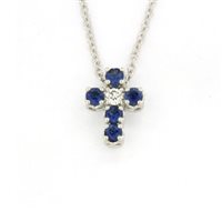 Collana Recarlo Donna in Oro bianco Zaffiro blu P93CR004/ZX-45